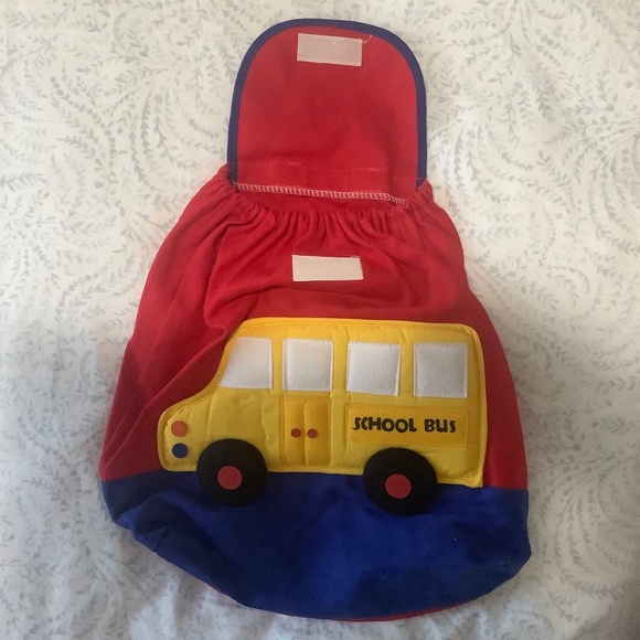 Red School Bus Fabric Backpack - Picture 2 of 4